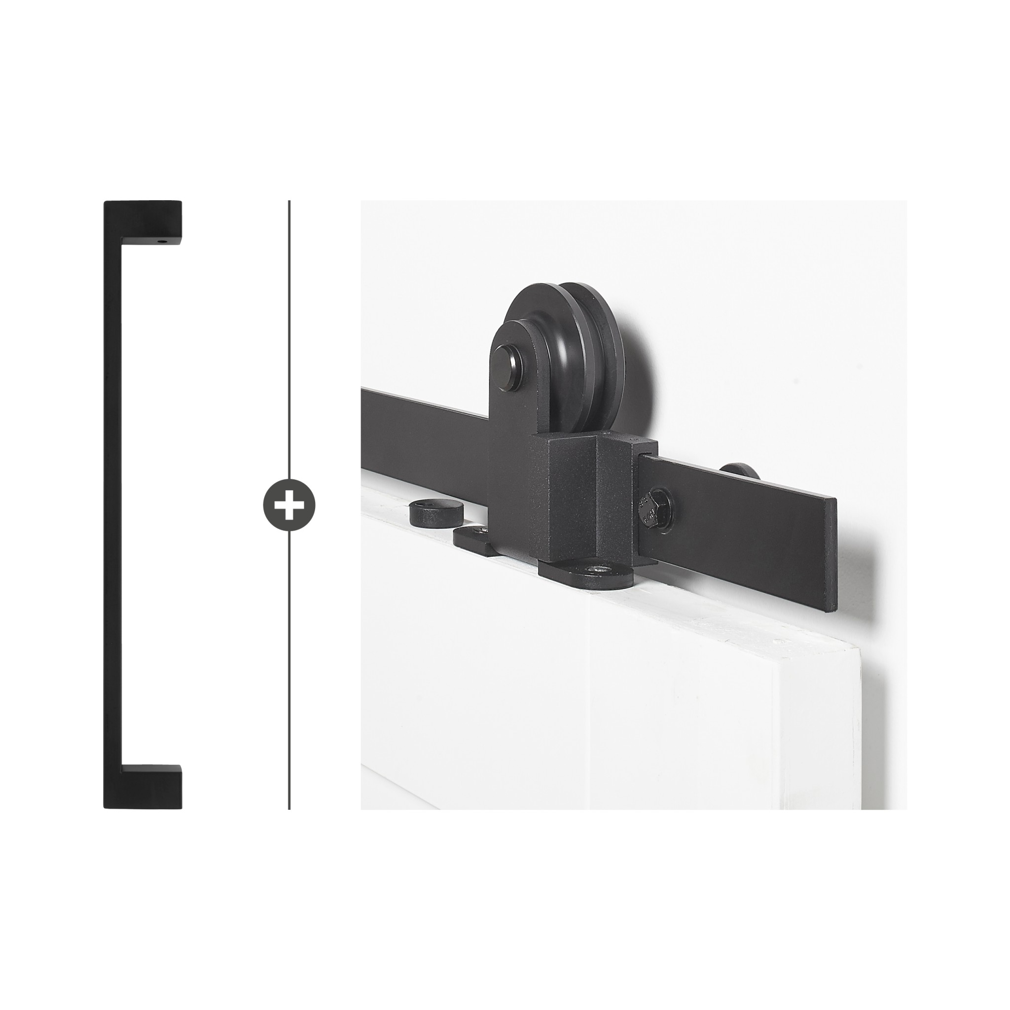 Sluitwerkpakketten met Deurgreep 28x300 Quadrate Zwart
